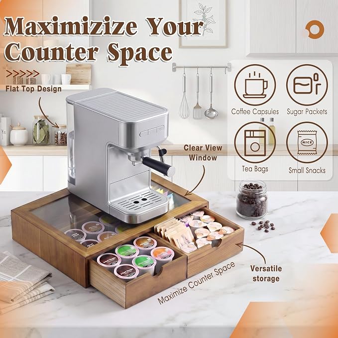 Natural Wooden Tea Bag Organizer - Image 4