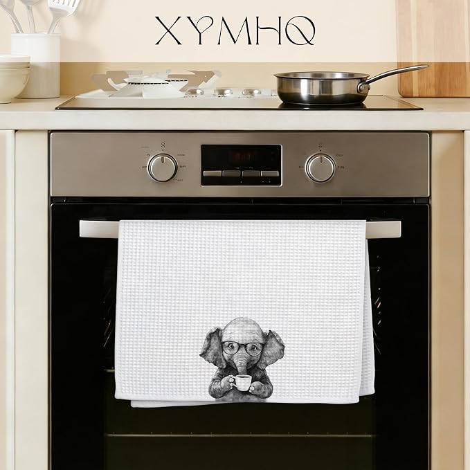 Funny Elephant Gift Kitchen Towel, Cute Calf - Image 2