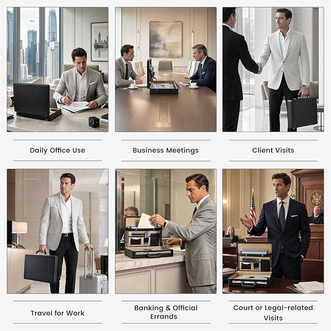 Briefcases for Men Carrying Case Document Attache Case for 16 Inch Laptop - Image 3
