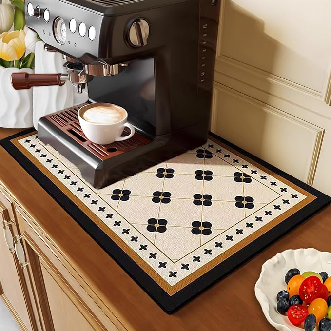 Coffee Mat, 16 x 24 inch Coffee Maker Mat by Vmogeicons