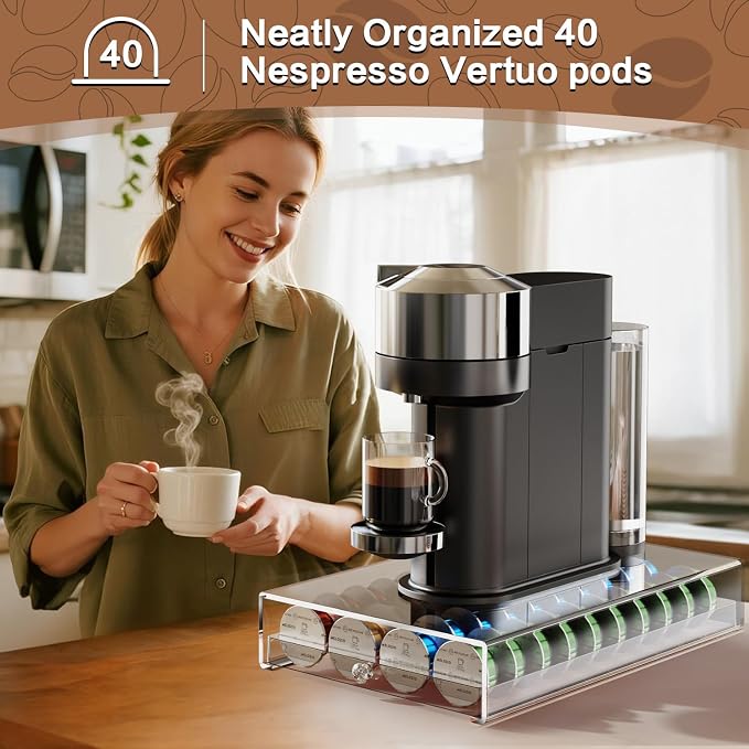 Coffee Pods Holder Acrylic Drawer Compatible - Image 6