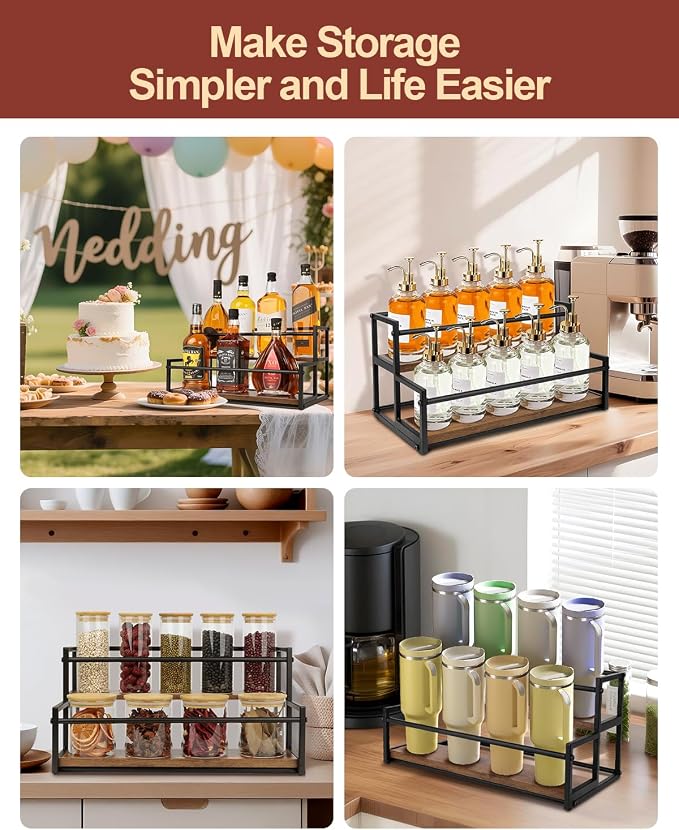 2 Pack Coffee Syrup Organizer Stand, 2-Tier Syrup Holder Rack - Image 7