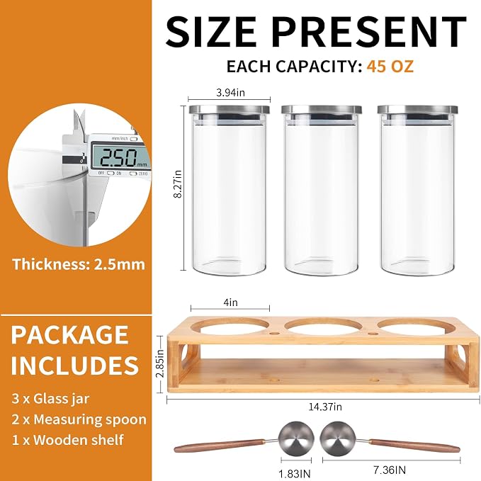 DTUQYX Coffee Container Set, Glass Canister - Image 2