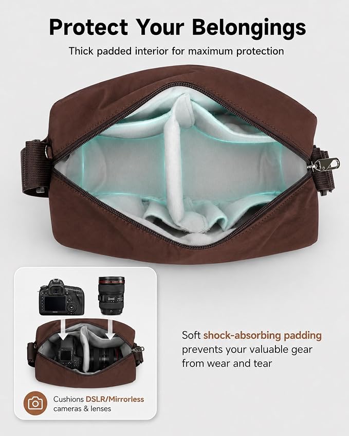 FHELAD Small Crossbody Bag for Women, Compact Puffer Camera Bag - Image 4