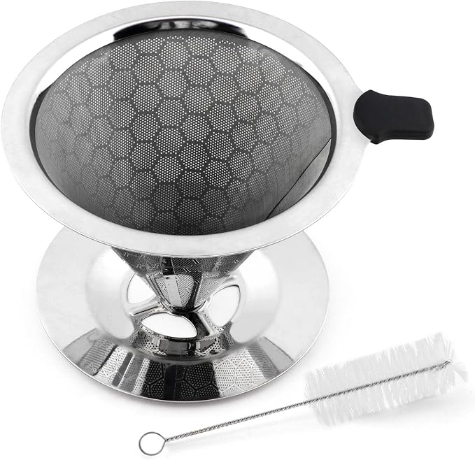 Pour Over Coffee Dripper, Double Mesh Coffee Filte-r Paperless Coffe-e Strainer - Image 9