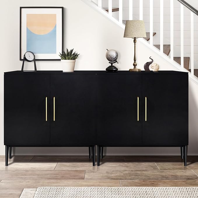Set of 3 Black Storage Cabinet - Image 8