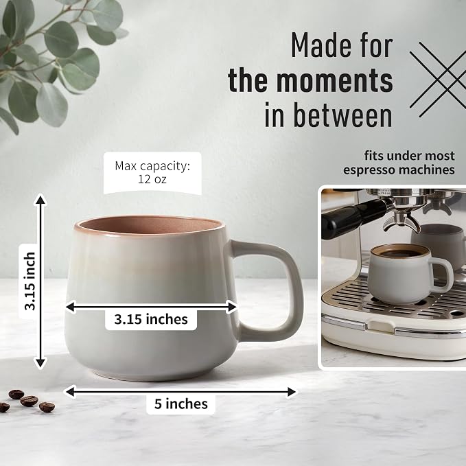 Ava Nord Ceramic Coffee Mugs Set of 4 | 12 oz Stoneware Coffee Cups | Lead-Free - Image 2