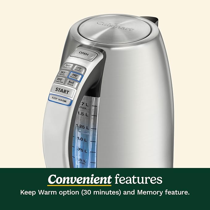 Cuisinart PerfecTemp 1.7-Liter Electric Kettle, Cordless Electric Tea Kettle - Image 5