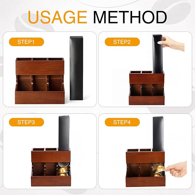Wooden Coffee Pod Dispenser Compatible - Image 4