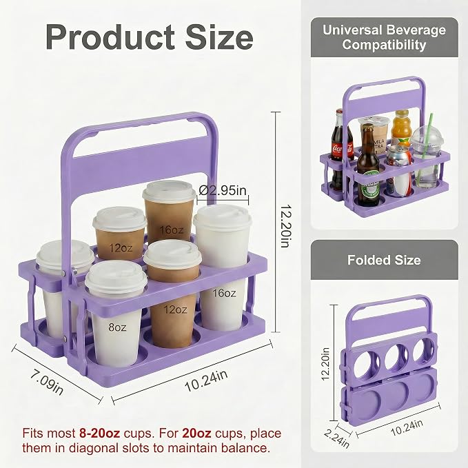 6 Cup Drink Carrier for Delivery - Image 2