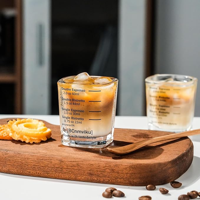 BCnmviku Espresso Shot Glasses Measuring Cup Liquid Heavy Glass - Image 4
