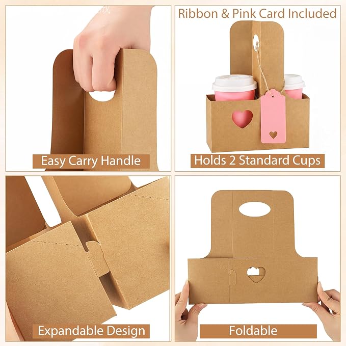 2 Cup Drink Carrier with Handle - Image 3