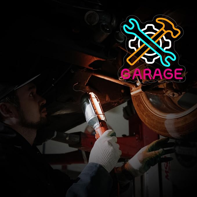 Garage Neon Sign for Wall Decor, Dad's Garage LED Light Car Sign for Auto - Image 7