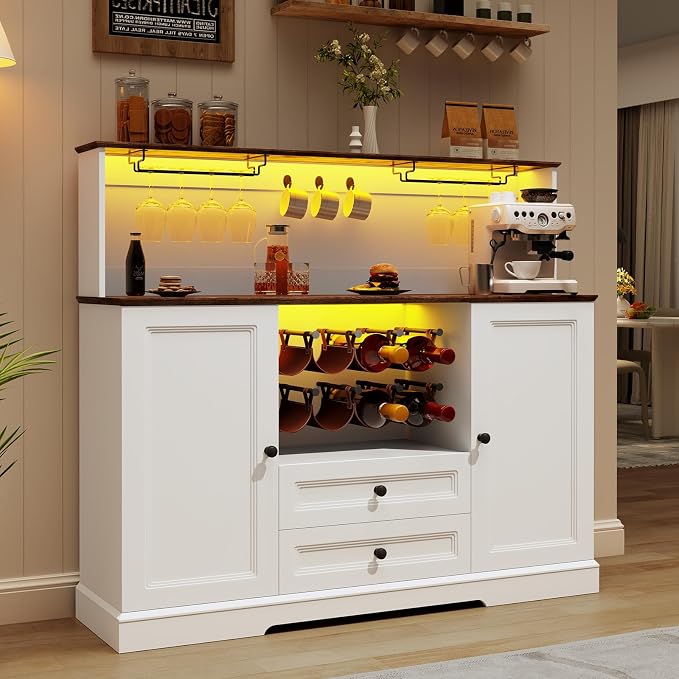 Patiorama 55.5" Farmhouse Coffee Bar Cabinet - Image 3
