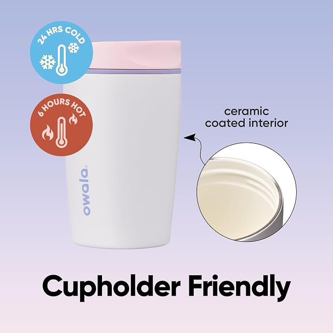 Owala SmoothSip Slider Ceramic-Lined Insulated Stainless Steel Coffee Tumbler - Image 4