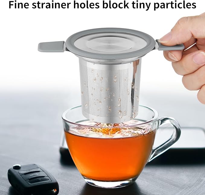 Ohtomber Tea Infuser Strainers, Stainless Steel Loose Leaf Tea Strainer Stepper - Image 3