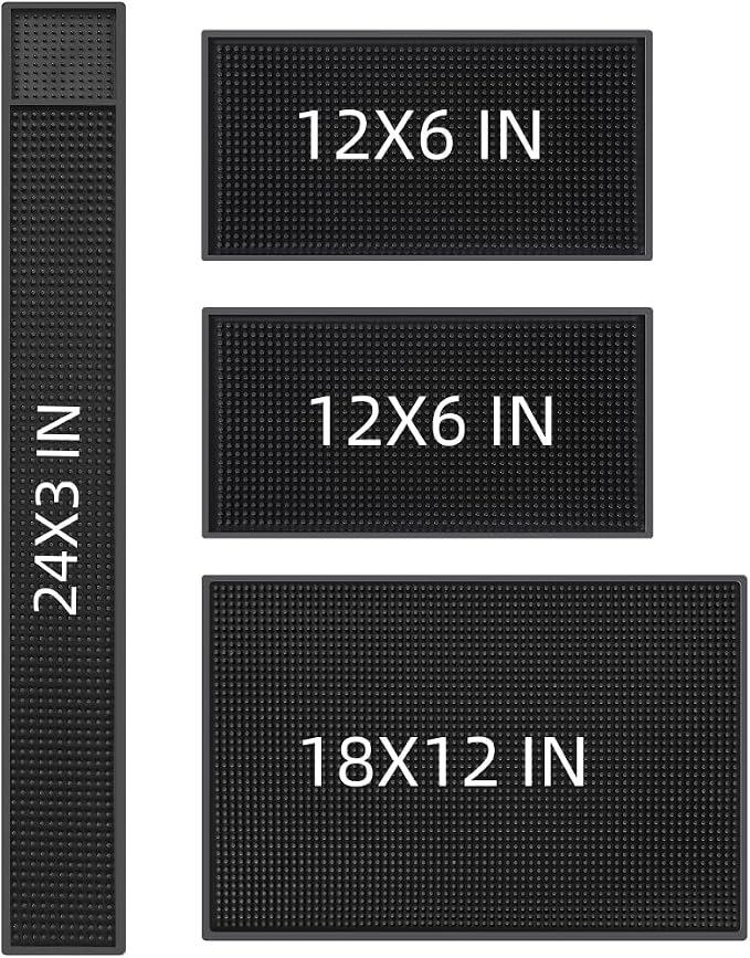 Bar Mat 4Pack IMIYOKU 0.3" Thick Durable Bar Mat by IMIYOKU