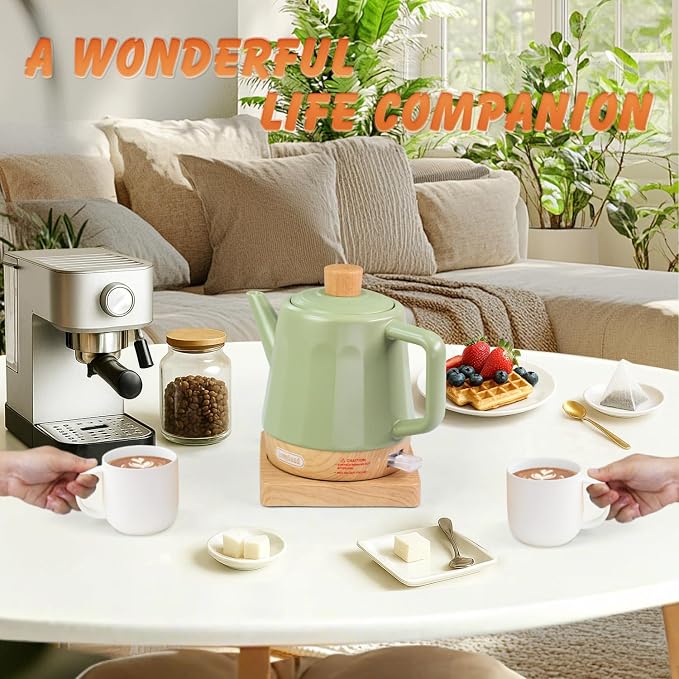 Ceramic Electric Kettle 1.2L, Automatic Shut Off Tea Kettle & Hot Water Boiler - Image 7