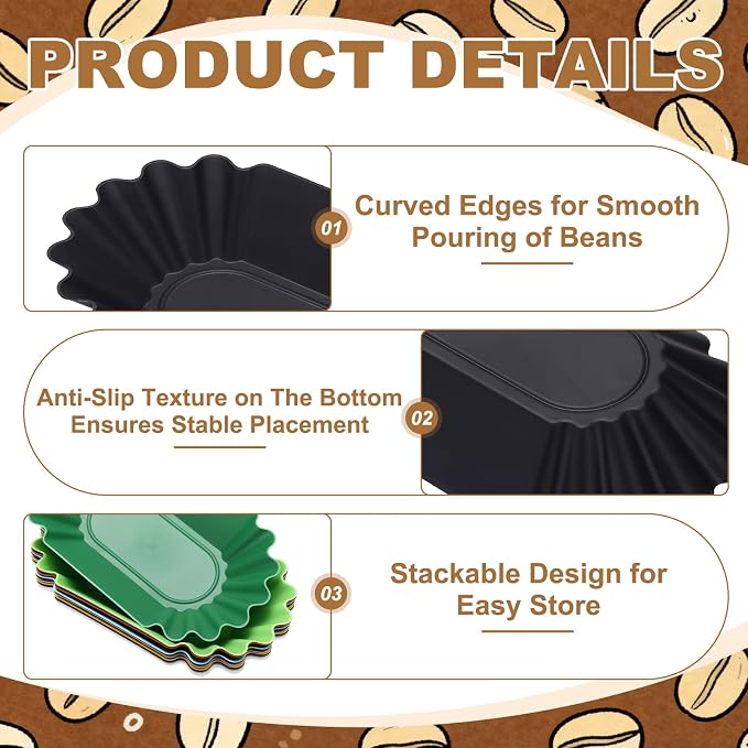 uxcell 4Pcs Coffee Beans Sample Tray, 450g Coffee Beans Display Dish Reusable - Image 3