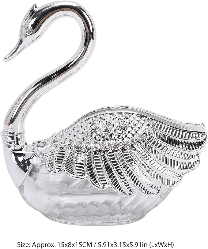 Diydeg Condiment Jar, Plastic Glass Decorative Swan Shaped Seasoning Organizer - Image 7