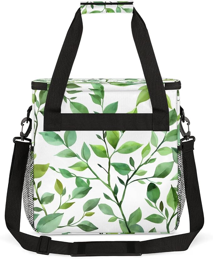 Eucalyptus Leaf Sage Green Spring Coffee Maker Carring Bag, Large Insulated - Image 5