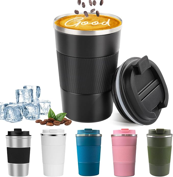 YINBAOGE Insulated Travel Coffee Mug, Spill & Leak Proof, Portable To Go by YINBAOGE