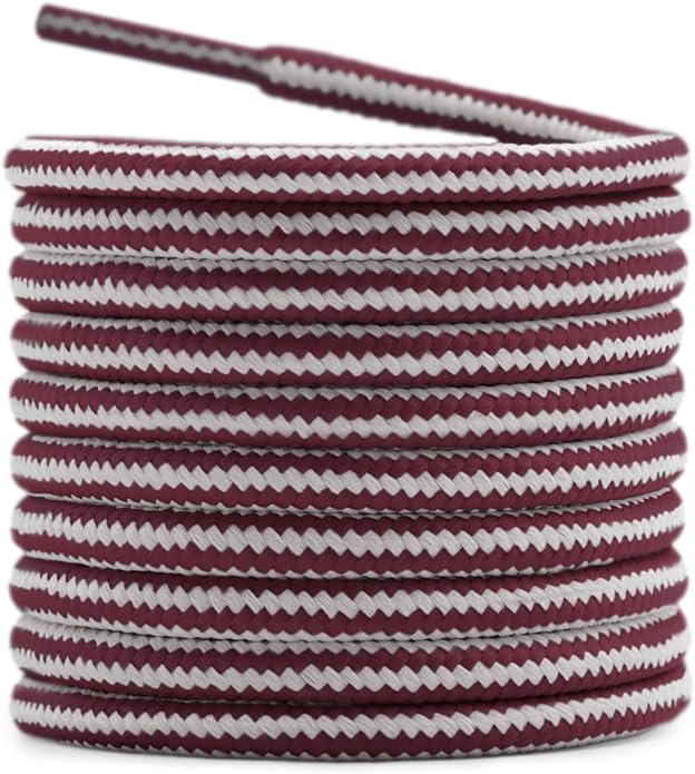 DELELE 2 Pair Round Boot Laces Outdoor Hiking Walking Shoelaces Dual Coloured by DELELE