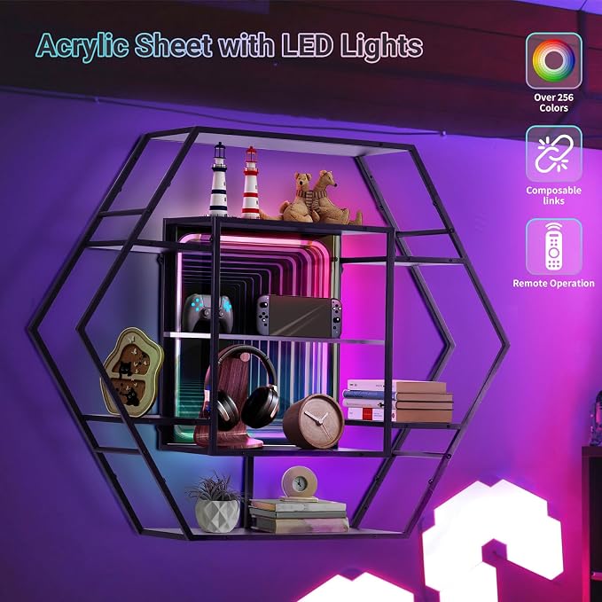 FUSLITE Infinity Mirror Gaming Floating Shelves - Image 4