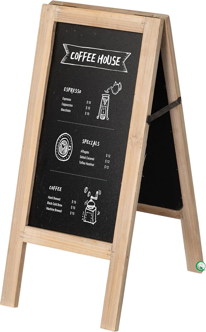 Vintiquewise 19-inch Wooden A-Frame Chalkboard Sign Double-Sided Menu Board by Vintiquewise