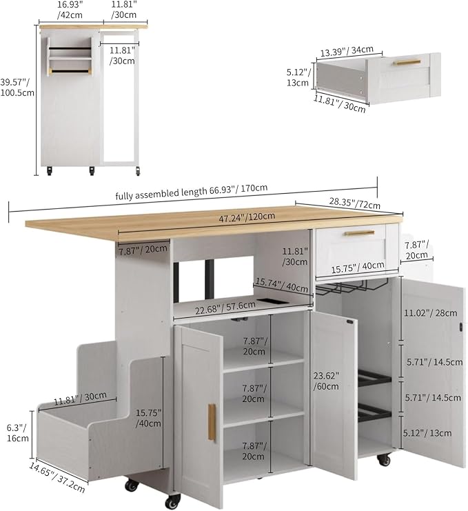 Rolling Mobile Kitchen Island - Image 2