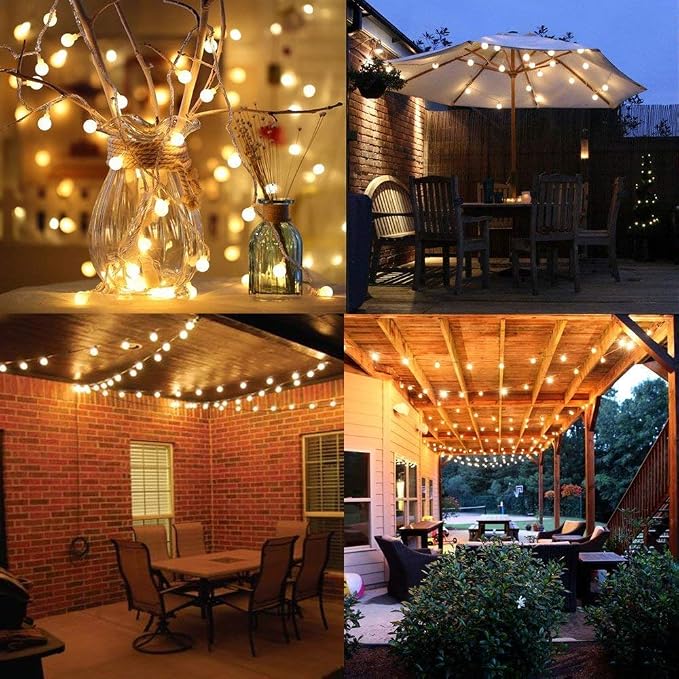 Merdeco Globe, Plug in String Lights 10ft/3m 20 LED Bulb Warm White Fairy Lights - Image 5