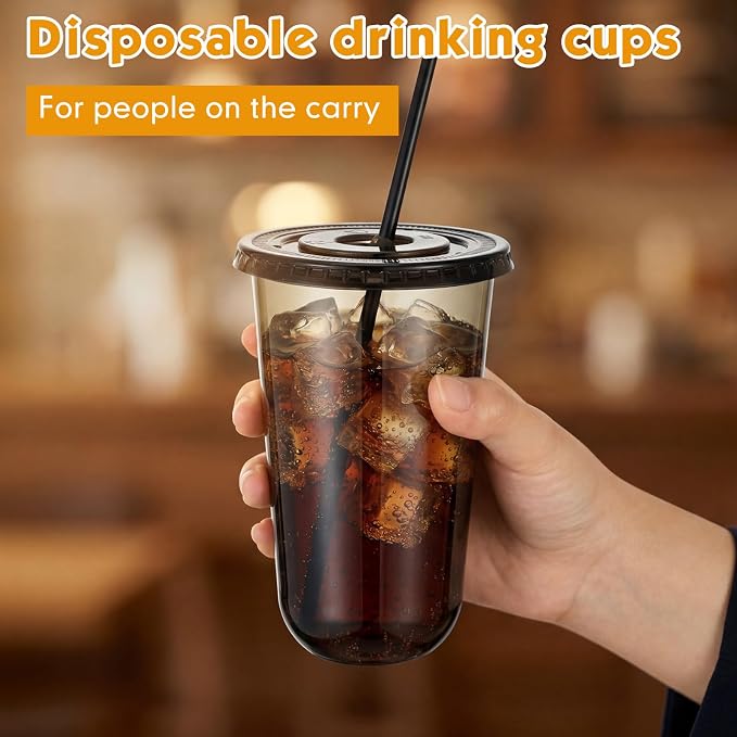 Ziliny 25 Set Black Plastic Cups - Image 7