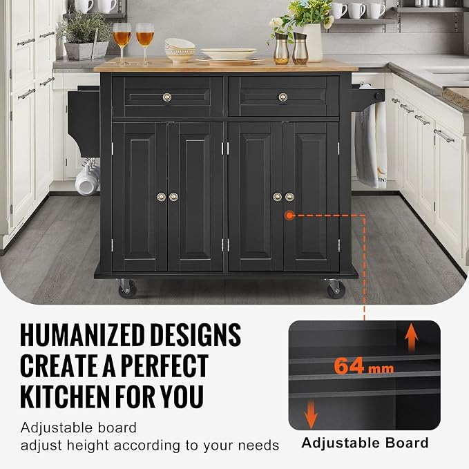 VEVOR Kitchen Island Cart, Rolling Table - Image 6