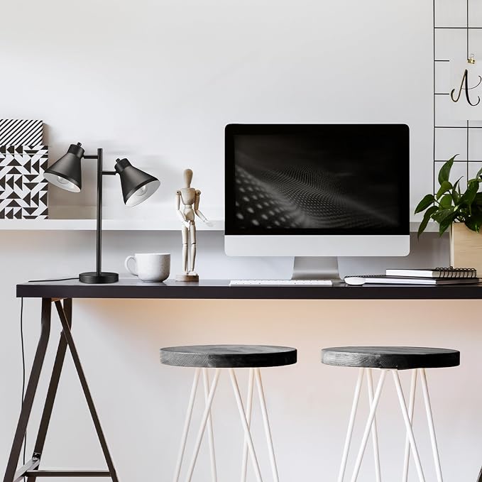 Globe Electric 18" 2-Light Desk Lamp, Industrial Design, Pivoting Heads - Image 3