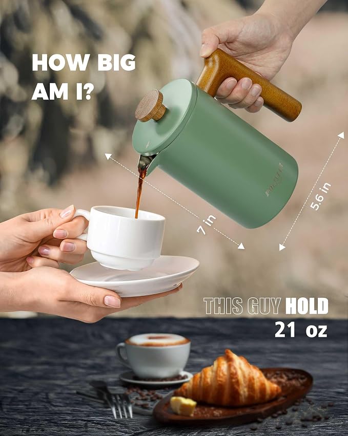 POLIVIAR French Press Coffee Maker, 21 oz Coffee Press - Image 5