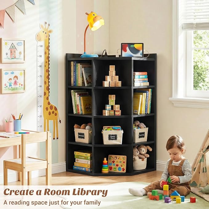 Aheaplus Corner Cabinet, 5-Tier Corner Bookshelf - Image 2