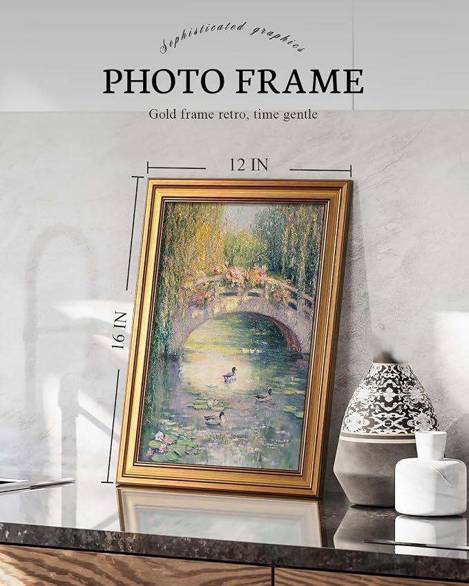 VIYYIEA Gold Framed Canvas Wall Art, Dark Hummingbird PhotoArt Prints Home Decor - Image 4