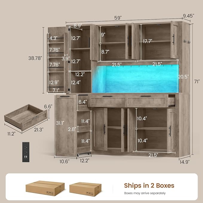 Itaar 71" Kitchen Pantry Cabinet - Image 2