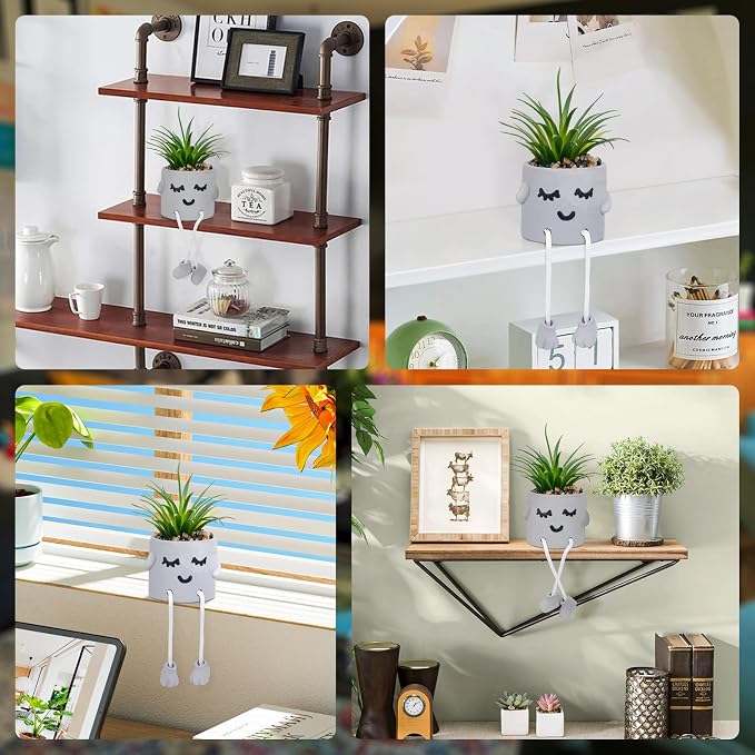 Cute Artificial Succulents Plants in Cement Pots - Image 7