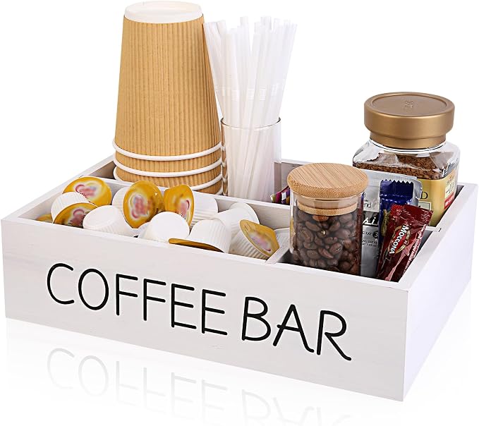 Coffee Bar Organizer – Wooden Coffee Station by SLLPLUS