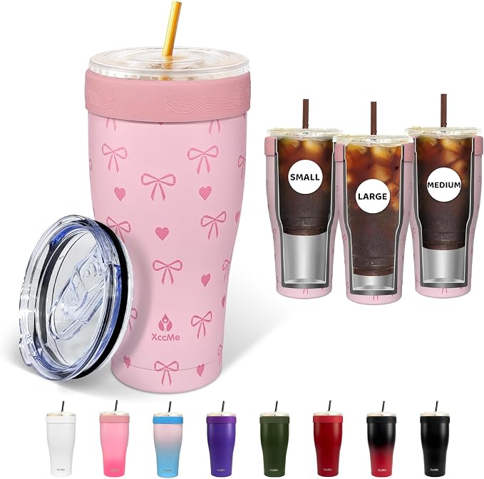 Universal Iced Coffee Sleeve, Double Wall Stainless Steel Insulator Fits by XccMe