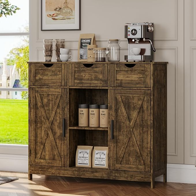 Viaozutis Storage Cabinet, Coffee Bar Cabinet - Image 6