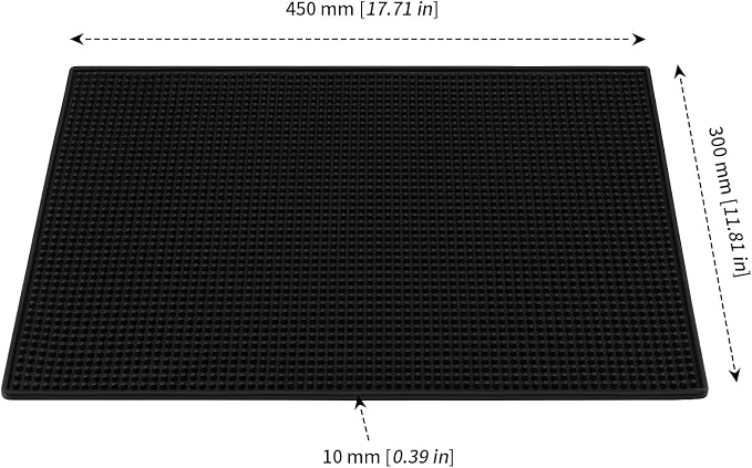 3 Pack 12 x 18 Inch Rubber Bar Service Mat, Coffee Bar Mats - Image 2