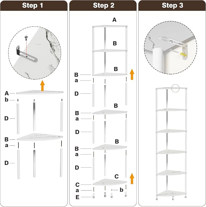 6 Tier Corner Shelf Stand, 54.4" Kitchen Shelf Organizer - Image 8