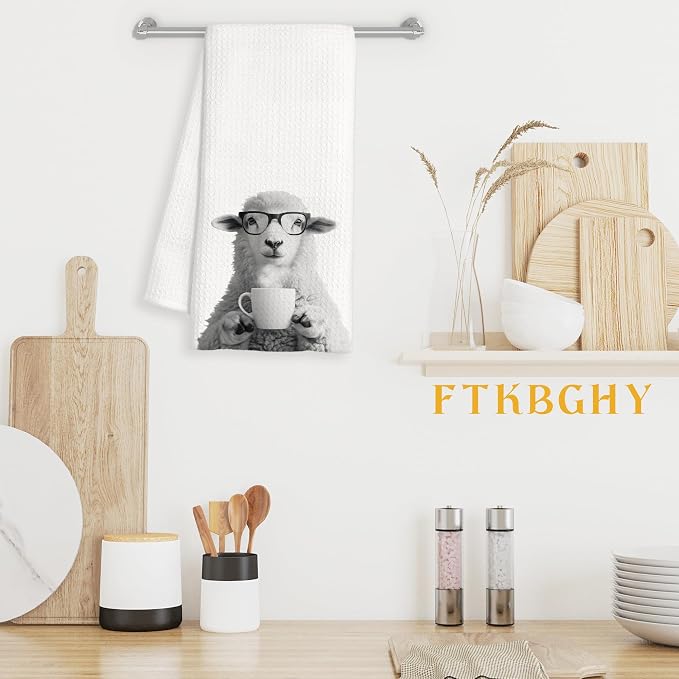 Funny Sheep Decor Coffee Kitchen Towels Gift, Sheep Gifts - Image 3
