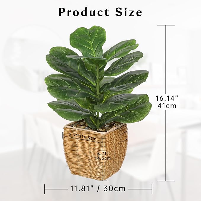 Briful Fake Plants Potted Fiddle Leaf Fig Artificial Plants Indoor Realistic - Image 2