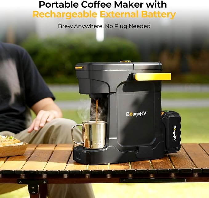 BougeRV Coffee Maker with 18V 8Ah Battery Powered Compatible with K Cup Coffee - Image 3