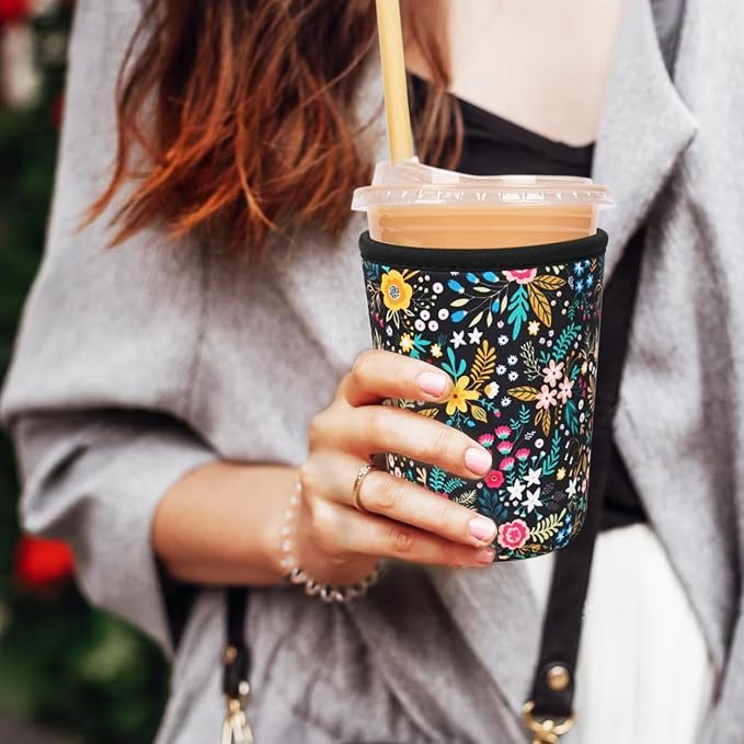 Reusable Insulated Neoprene Iced Coffee Cup Sleeve, Durable Drink Sleeve - Image 2