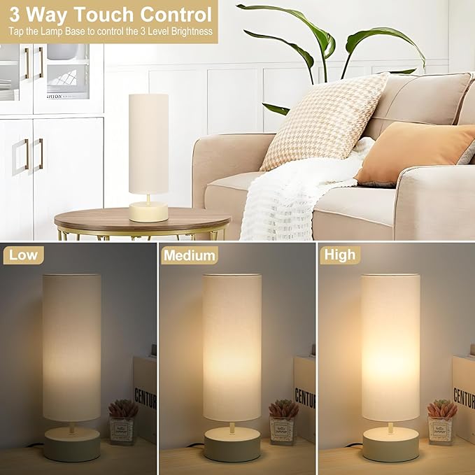 Touch Control Table Lamp, 3 Way Dimmable Bedside Table Lamp - Image 3