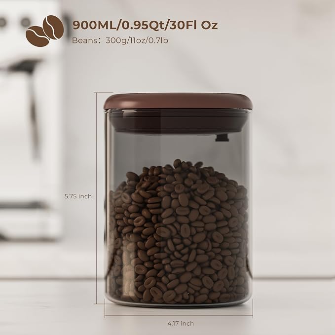 Amber Glass Coffee Canister 2-Pack - Image 5